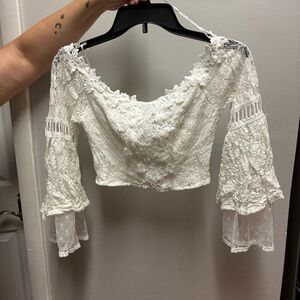 White Lace Crop Top